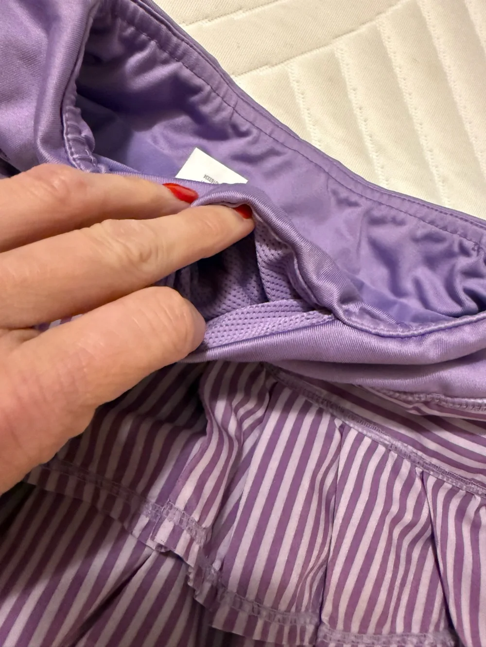 GymGo by Gymboree Girls Striped Purple Ruffled Athletic Skort